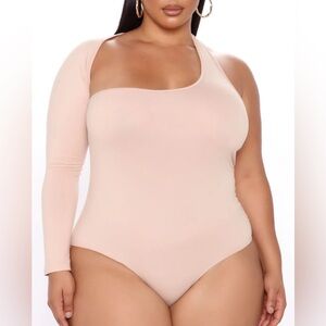 Fashion Nova One-Shoulder Nude Bodysuit